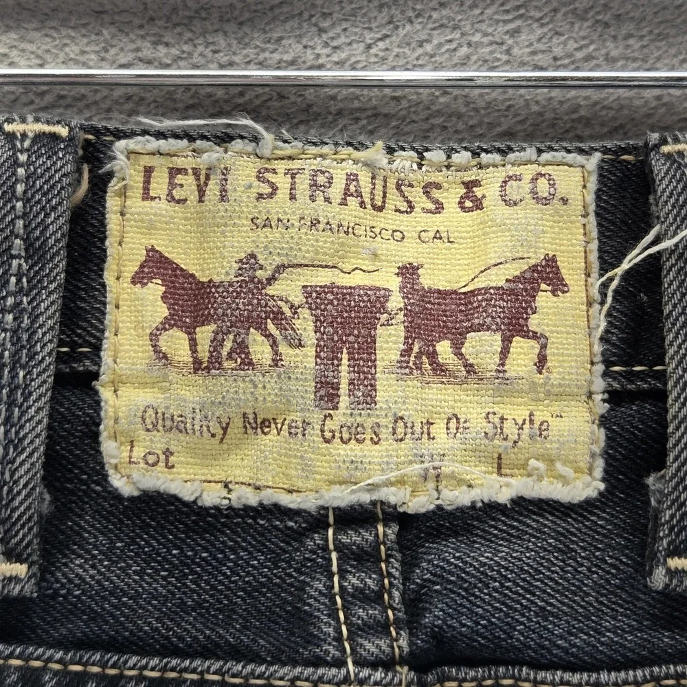 Vintage Levis 504 Jeans Mens Black Straight Charcoal Wash Engineered Fits 30x28